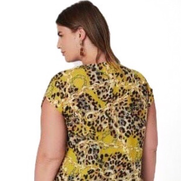 🆕 Crepe Top Leopard & Chain Print Laura Plus X - Picture 5 of 8